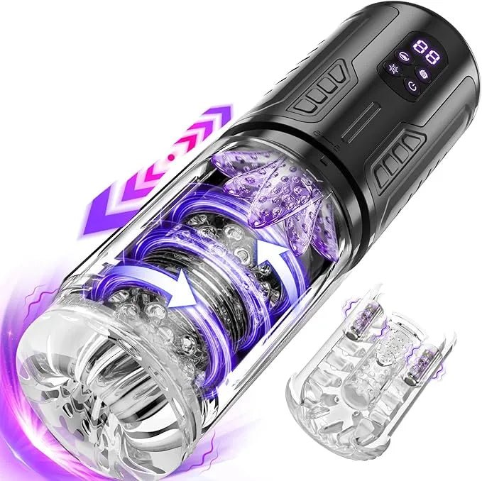 Automatischer Masturbator Penispumpe mit 7 Leck & Vibrations & Rotations und Stoßmodi - DELUSTLAB